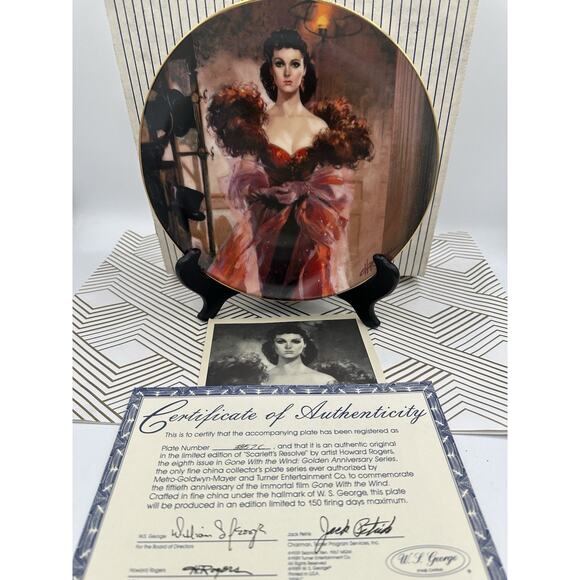Gone With The Wind Golden Anniversary Plate Scarlett’s Resolve New - Picture 1 of 3